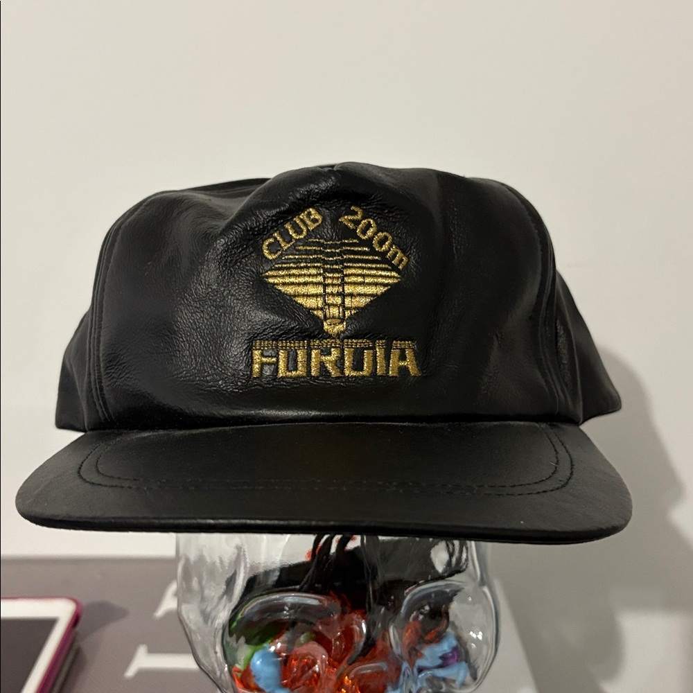 Black Leather trucker hat